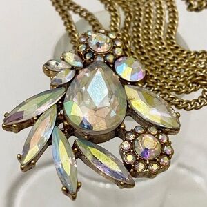 JCREW Crystal AB Gold Chain Necklace